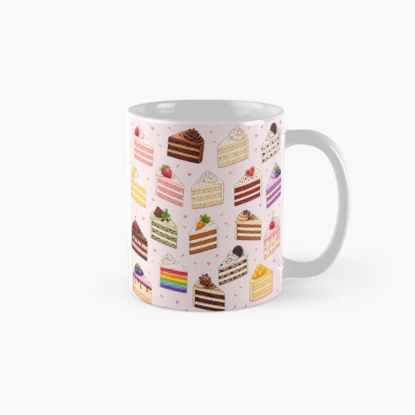 Item preview, Cute Birthday Cake Slice Pattern on Soft Pink, Colorful Dessert Illustration for Stickers, Phone Cases, Tote Bags and Home Decor designed and sold by KishShop.
