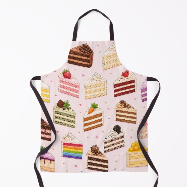 Item preview, Cute Birthday Cake Slice Pattern on Soft Pink, Colorful Dessert Illustration for Stickers, Phone Cases, Tote Bags and Home Decor designed and sold by KishShop.
