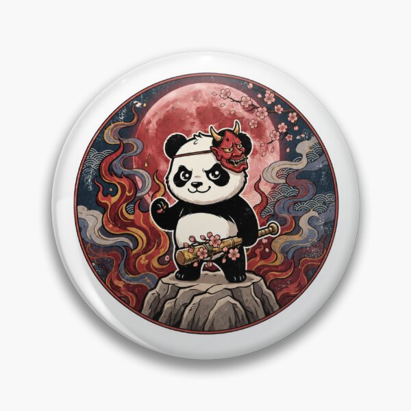 Item preview, Oni Panda | Kawaii Samurai Panda | Japanese Demon Mask | Red Moon | Cherry Blossoms | Anime Fantasy | Cute Warrior Panda designed and sold by MrDev.