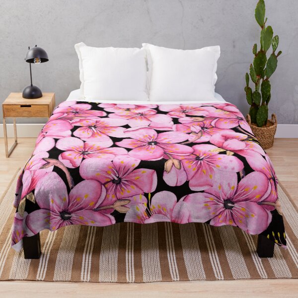 Item preview, Pastel Pink Fairy Tale Flowers Pattern On Black designed and sold by DEC02.