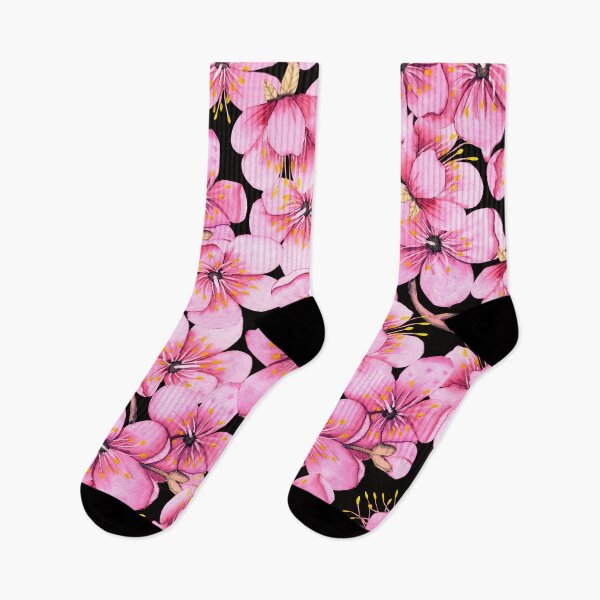 Item preview, Pastel Pink Fairy Tale Flowers Pattern On Black designed and sold by DEC02.