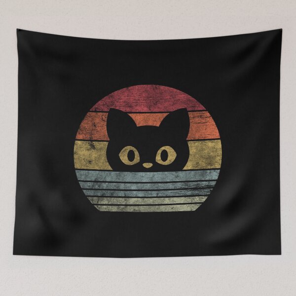 Item preview, Vintage Sunset Cat Silhouette Retro Aesthetic designed and sold by spellmadebylee.