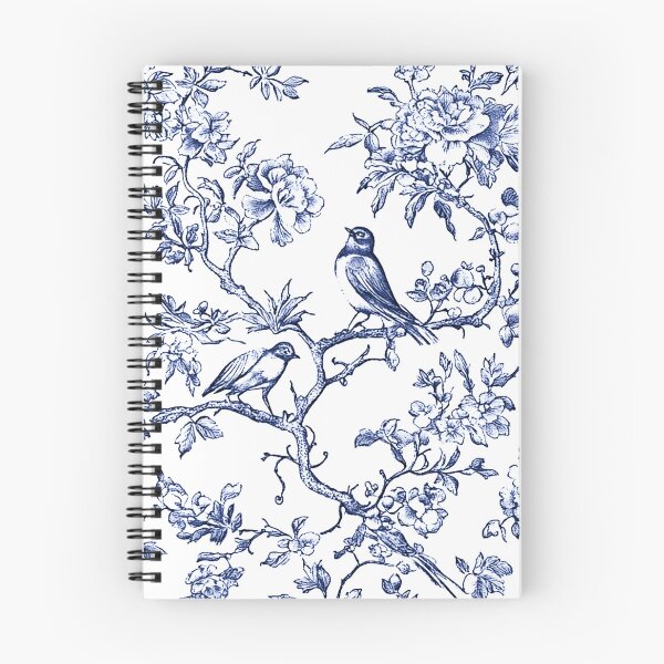 Item preview, Chinoiserie Pattern Penoies & L'oiseaux Indigo Blue designed and sold by PixDezines.