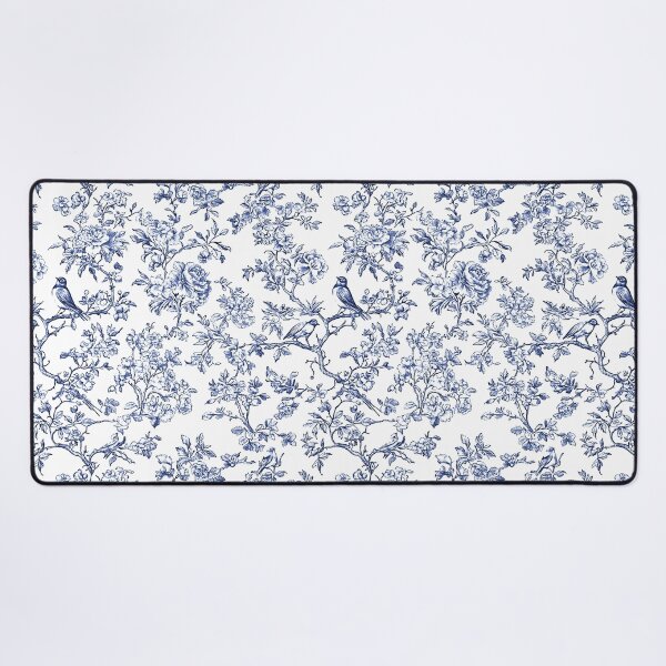 Item preview, Chinoiserie Pattern Penoies & L'oiseaux Indigo Blue designed and sold by PixDezines.