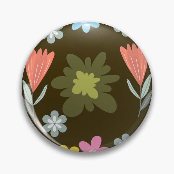 Item preview, Retro Colorful Floral Pattern Olive Green designed and sold by Jyoti-Quotes.