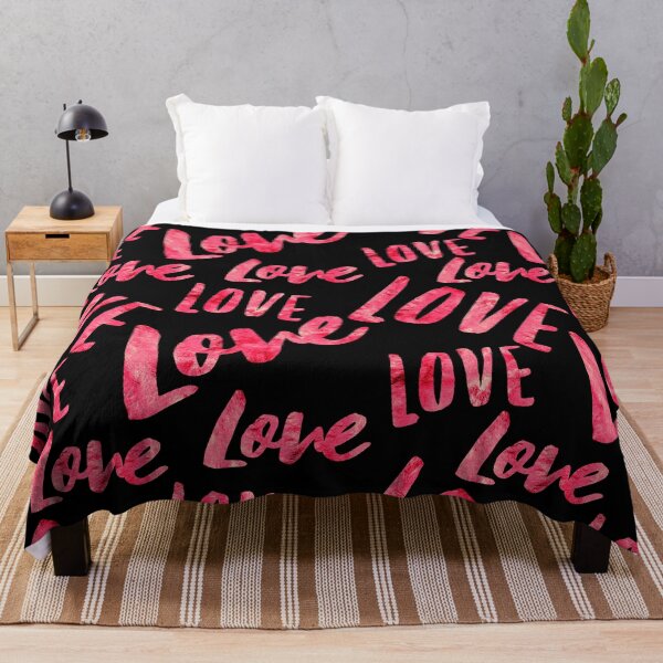 Item preview, Hot Red L-o-v-e Pattern On Chic Black Background designed and sold by DEC02.