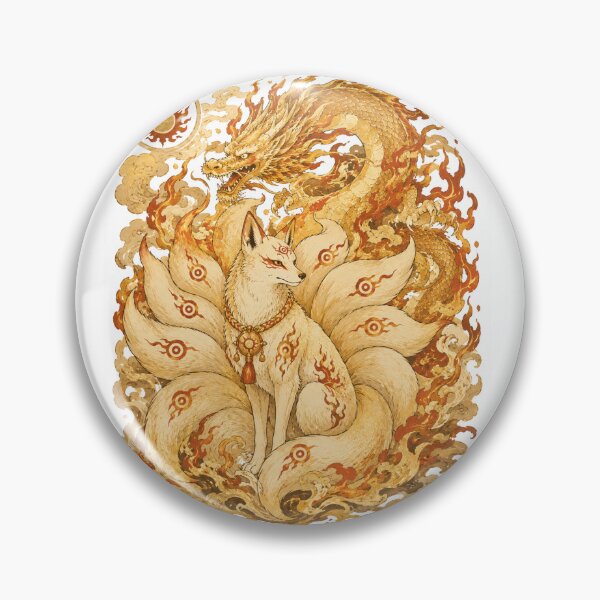 Item preview, Nihonga Fox Spirit & Fire Dragon designed and sold by Terraprompt.