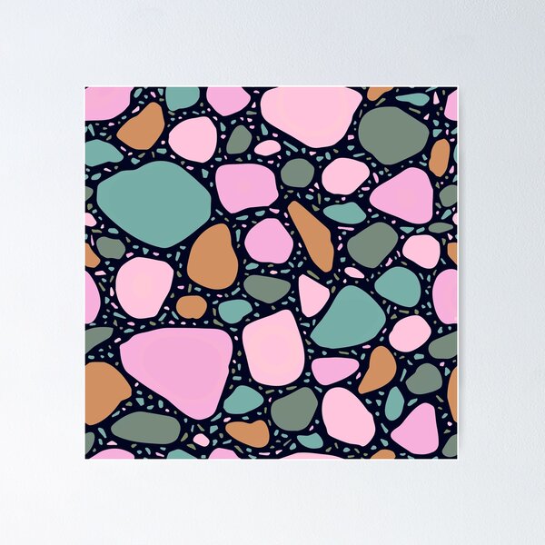 Item preview, Pink, Seafoam Green, And Earth Tone Terrazzo Pattern designed and sold by DEC02.