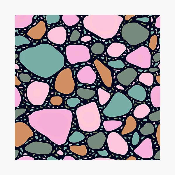 Item preview, Pink, Seafoam Green, And Earth Tone Terrazzo Pattern designed and sold by DEC02.