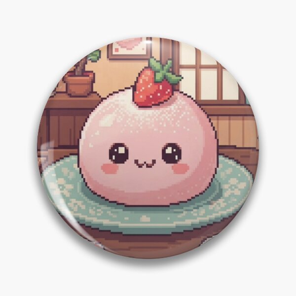 Item preview, Strawberry mochi pixel art cute  designed and sold by Purpleclomb.