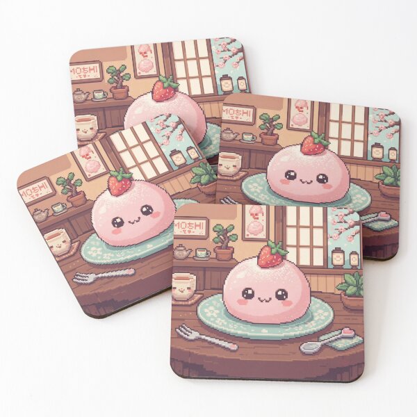 Item preview, Strawberry mochi pixel art cute  designed and sold by Purpleclomb.