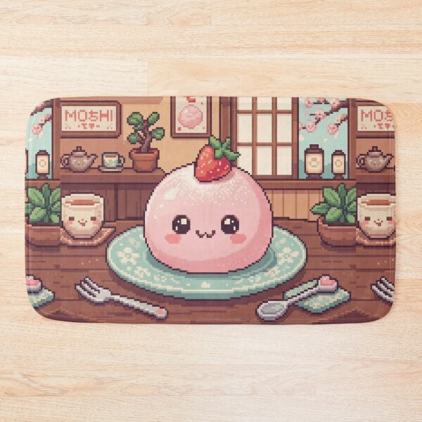 Item preview, Strawberry mochi pixel art cute  designed and sold by Purpleclomb.