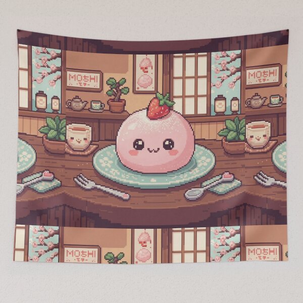 Item preview, Strawberry mochi pixel art cute  designed and sold by Purpleclomb.