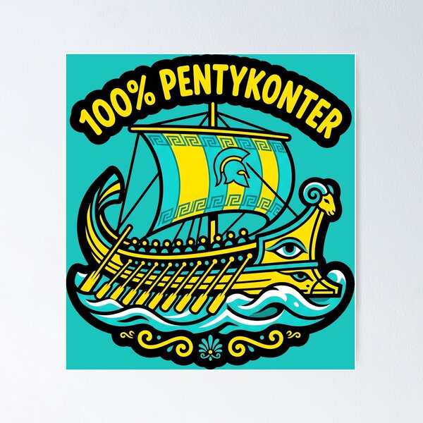 Item preview, Ancient Greek Galley 100% Pentykonter Ancient History designed and sold by SplashTastic.
