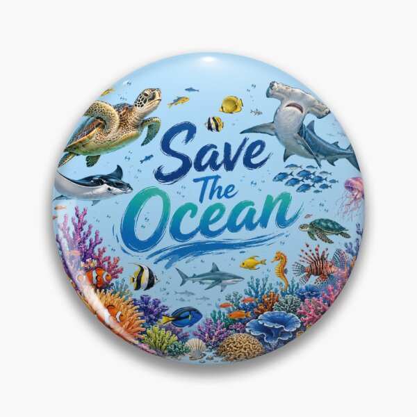 Item preview, Save The Ocean Colorful Marine Life Poster  designed and sold by Skyrocketz.