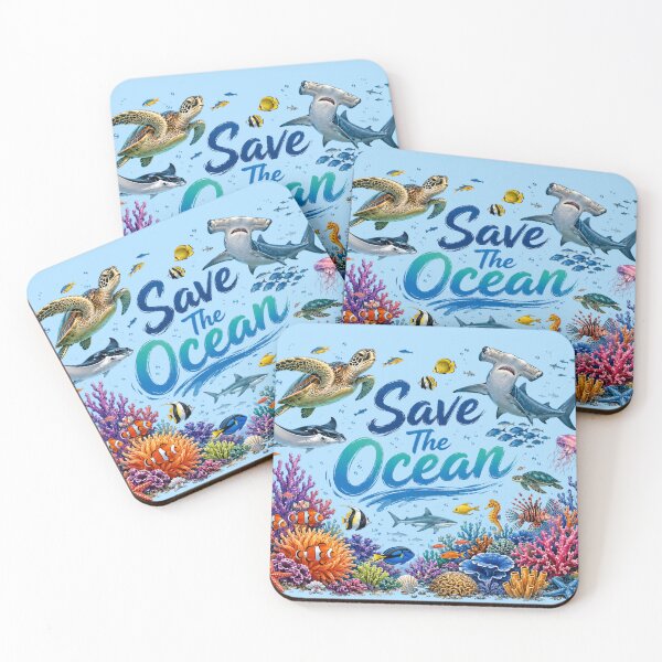Item preview, Save The Ocean Colorful Marine Life Poster  designed and sold by Skyrocketz.