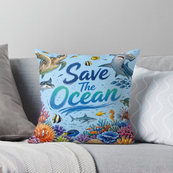 Item preview, Save The Ocean Colorful Marine Life Poster  designed and sold by Skyrocketz.