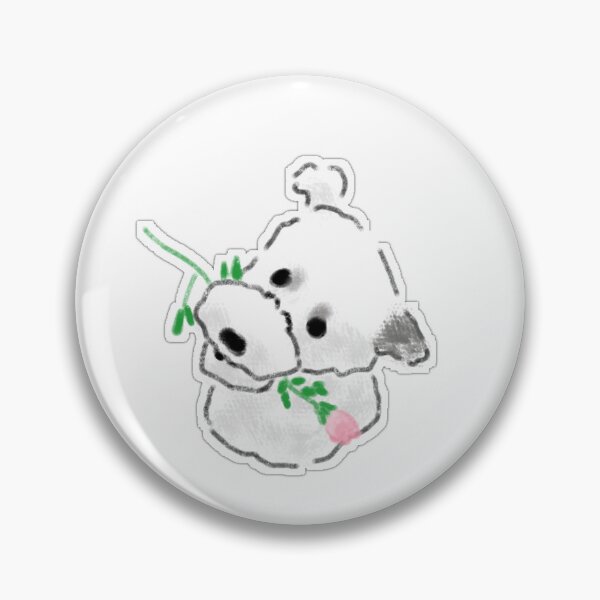 Item preview, Cute White Dog Holding Flower in Mouth Illustration designed and sold by raun.draw.