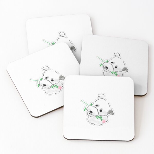Item preview, Cute White Dog Holding Flower in Mouth Illustration designed and sold by raun.draw.