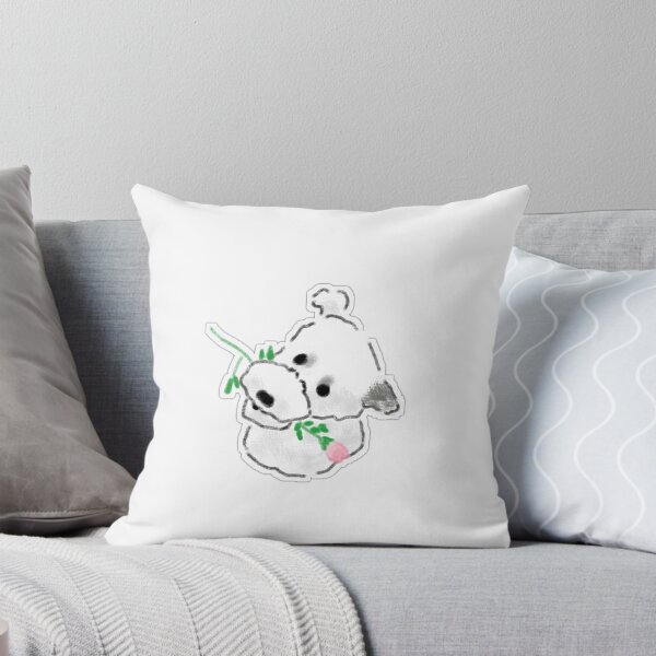 Item preview, Cute White Dog Holding Flower in Mouth Illustration designed and sold by raun.draw.