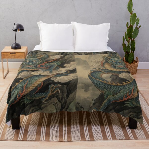 Item preview, Majestic Celestial Dragons in Traditional Chinese Ink Wash Style Art designed and sold by OddlySticky.