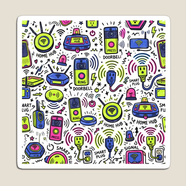 Item preview, Smart Home Gadgets Tech Seamless Pattern Retro Tech designed and sold by SplashTastic.