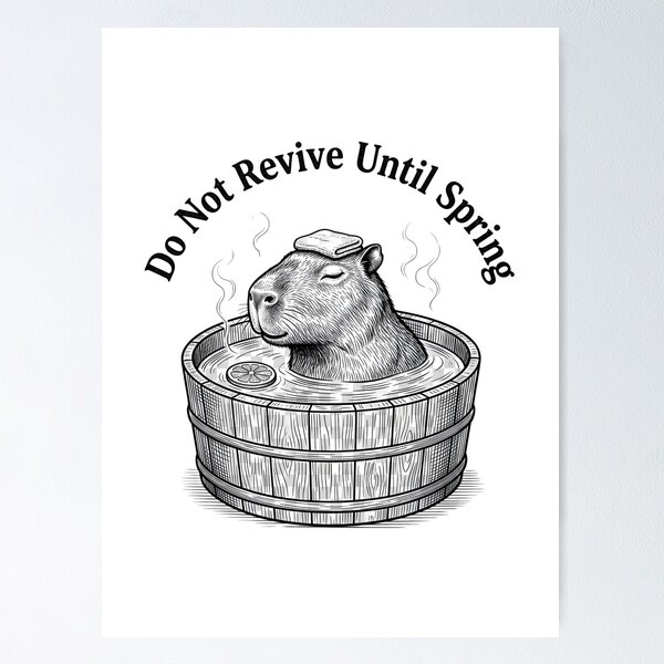 Item preview, Do Not Revive Until Spring Funny Capybara Hot Spring Relaxing T-Shirt designed and sold by StickerNestYou.