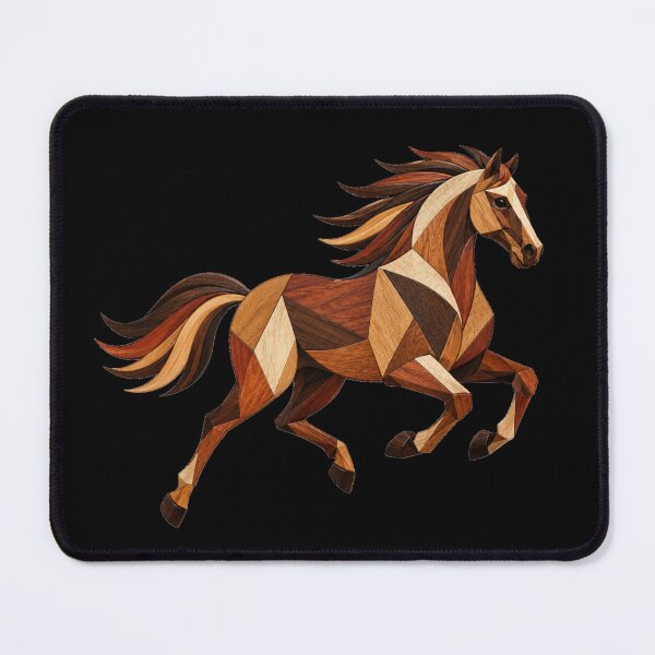Item preview, Galloping Horse in Geometric Wood Marquetry designed and sold by LaJacke.