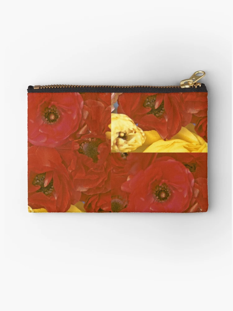 Thumbnail 1 of 4, Zipper Pouch, Red Luscious Ranunculus designed and sold by Bloomin' Arty Fashion.