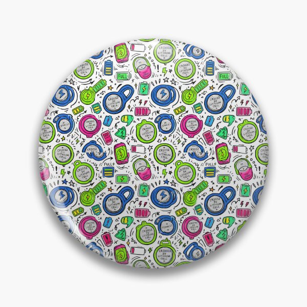 Item preview, Coin Cell Lithium Battery Tech Seamless Pattern Retro Tech designed and sold by SplashTastic.