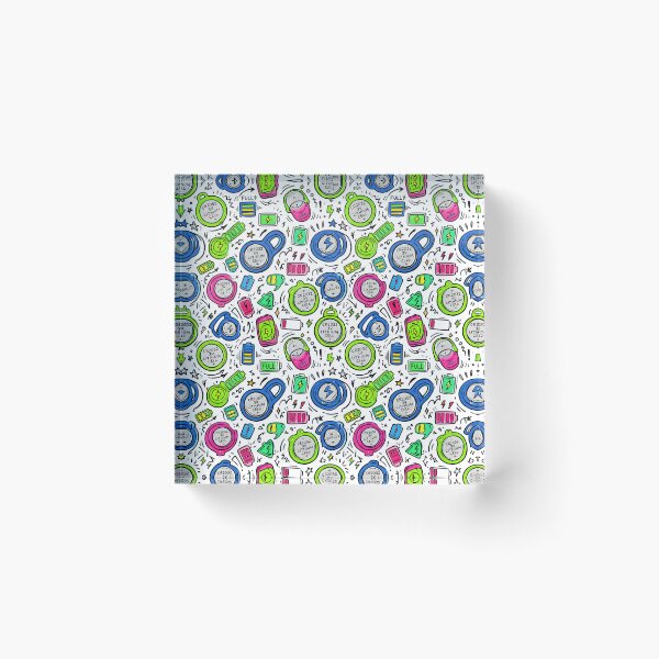 Item preview, Coin Cell Lithium Battery Tech Seamless Pattern Retro Tech designed and sold by SplashTastic.