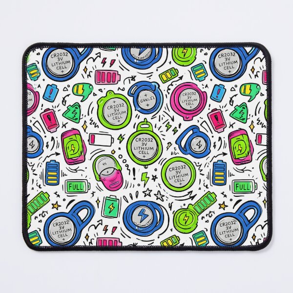 Item preview, Coin Cell Lithium Battery Tech Seamless Pattern Retro Tech designed and sold by SplashTastic.
