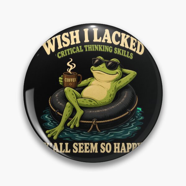 Item preview, Wish I Lacked Critical Thinking Skills Funny Frog, Lazy Frog Coffee, Sarcastic Introvert Humor Gift designed and sold by Zizo-DR44.
