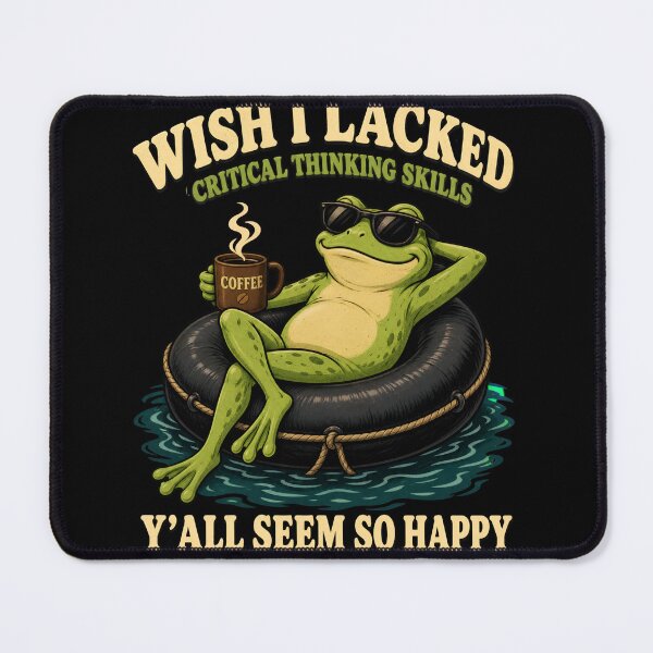 Item preview, Wish I Lacked Critical Thinking Skills Funny Frog, Lazy Frog Coffee, Sarcastic Introvert Humor Gift designed and sold by Zizo-DR44.