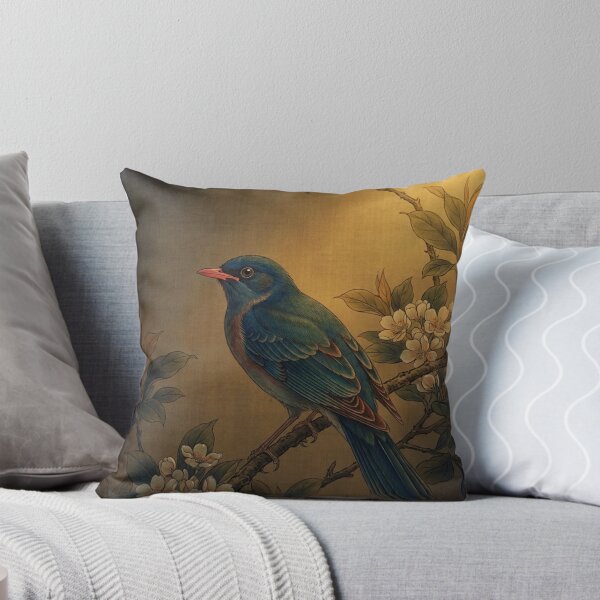 Item preview, Nightingale Songbird in Classical Chinese Brushwork Ink Painting designed and sold by OddlySticky.
