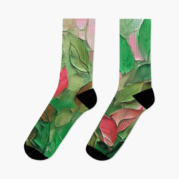 Item preview, Exquisite Green Leaves Textured Art With Pink Accents designed and sold by DEC02.