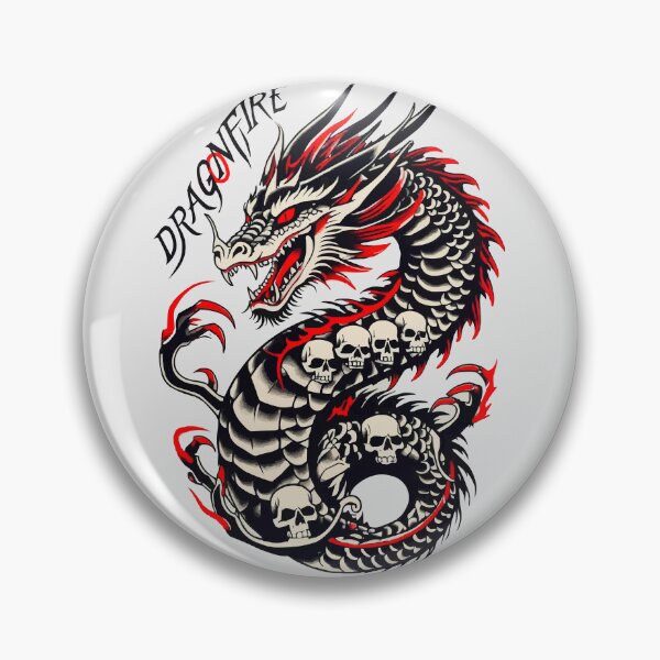Item preview, Dragonfire Shirt – Cursed Skull Dragon Tattoo designed and sold by VikArtStudio.