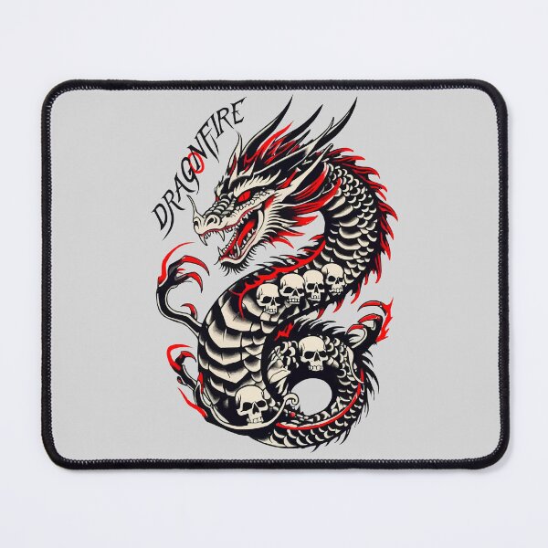 Item preview, Dragonfire Shirt – Cursed Skull Dragon Tattoo designed and sold by VikArtStudio.