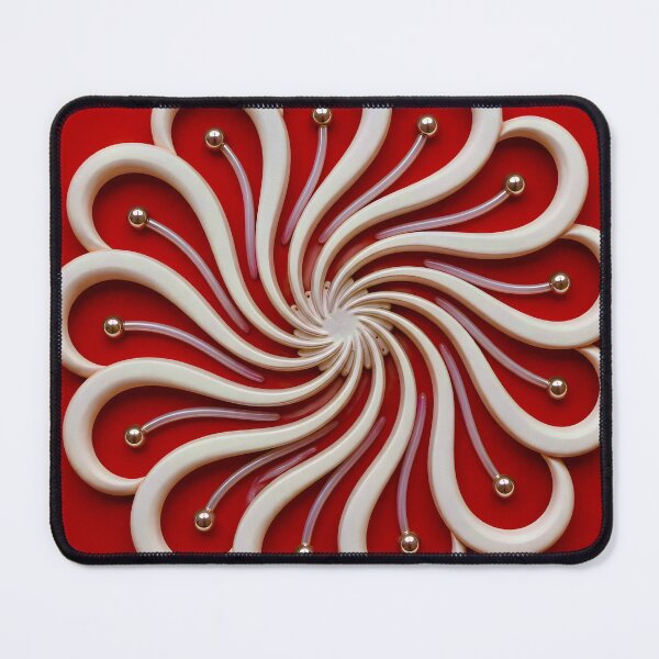 Item preview, Red and White Abstract Swirl designed and sold by Vicky Brago-Mitchell®.