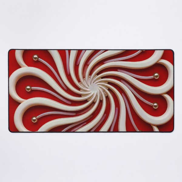 Item preview, Red and White Abstract Swirl designed and sold by Vicky Brago-Mitchell®.