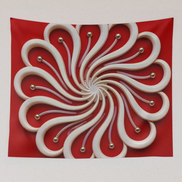 Item preview, Red and White Abstract Swirl designed and sold by Vicky Brago-Mitchell®.