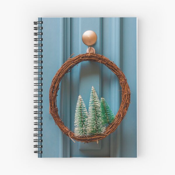 Item preview, Rustic Grapevine Wreath With Mini Snowy Christmas Trees On Blue Front Door Holiday Decor designed and sold by Nmallia.
