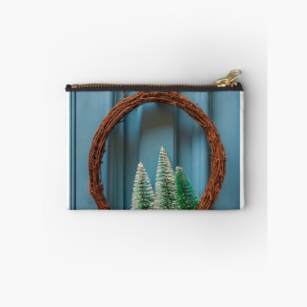 Item preview, Rustic Grapevine Wreath With Mini Snowy Christmas Trees On Blue Front Door Holiday Decor designed and sold by Nmallia.