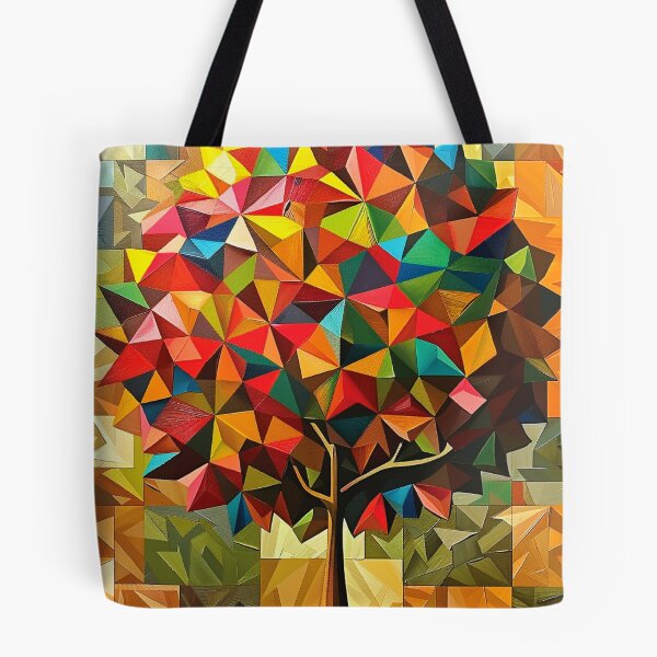 Item preview, Colorfully Vibrant Geometric Tree 3-D-Inspired Abstract Art designed and sold by DEC02.