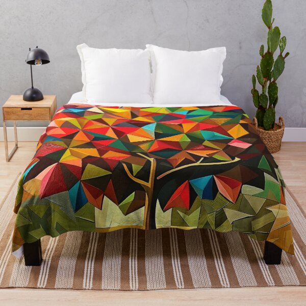 Item preview, Colorfully Vibrant Geometric Tree 3-D-Inspired Abstract Art designed and sold by DEC02.