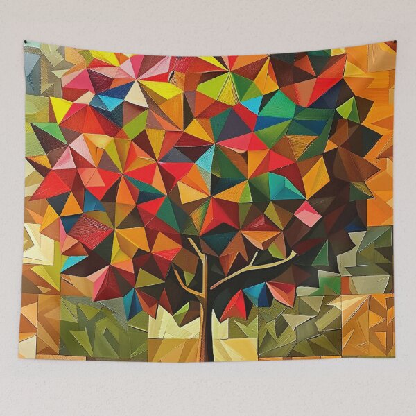 Item preview, Colorfully Vibrant Geometric Tree 3-D-Inspired Abstract Art designed and sold by DEC02.