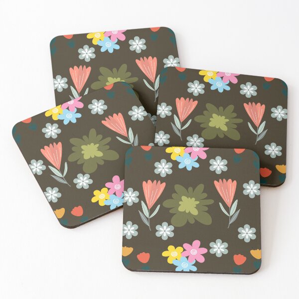 Item preview, Retro Dark Botanical Colorful Floral Pattern designed and sold by ​Jyoti Digital Artist.