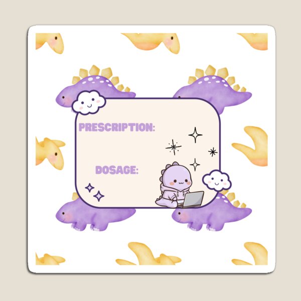 Item preview, Medication Label- Stegosaurus designed and sold by Reader Liv Designs.