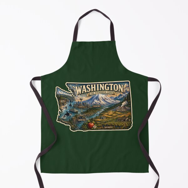 Item preview, Washington State Vintage Illustrated Sticker | The Evergreen State Travel Decal | Pacific Northwest Souvenir | Scenic Washington Art designed and sold by Swanny's Custom T-shirt and Gift Designs.