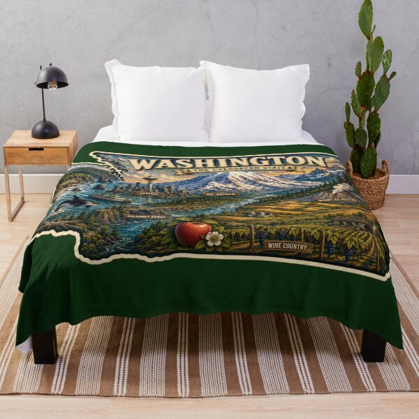 Item preview, Washington State Vintage Illustrated Sticker | The Evergreen State Travel Decal | Pacific Northwest Souvenir | Scenic Washington Art designed and sold by Swanny's Custom T-shirt and Gift Designs.